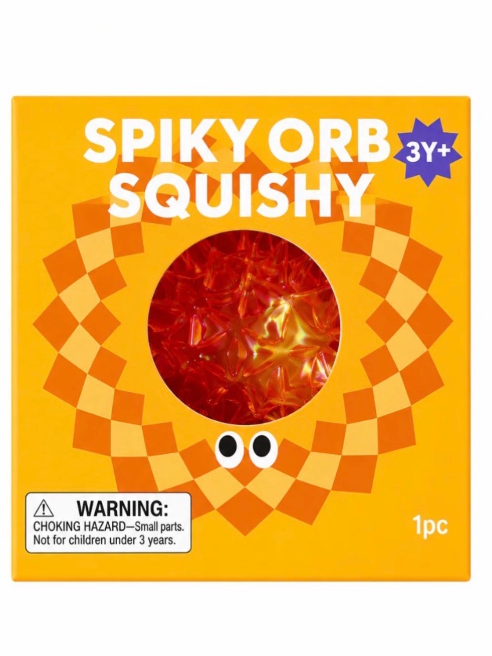J’Adore Spiky Orb Squishy Toy - Orange with Red Highlights